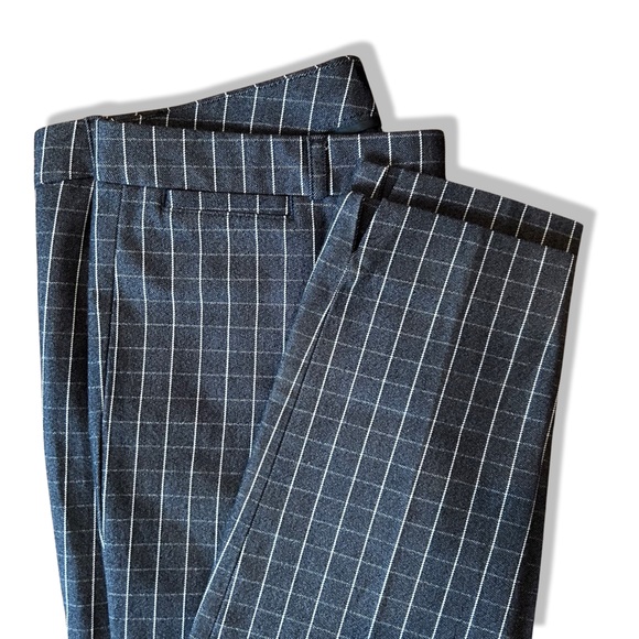 Women's Banana Republic Sloan Stretch Grey Pants with White Checkerboard 8L - Picture 12 of 15